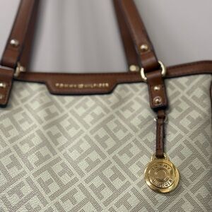 Tommy Hilfiger Cream and Brown Tote